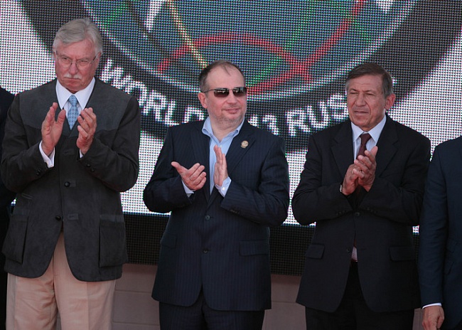 Торжественная церемония открытия: Жан-Франсуа Полинкас, Владимир Лисин и Юрий Авдеев