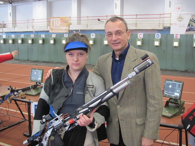 Марина Бобкова с личным тренером Ю.Федькиным