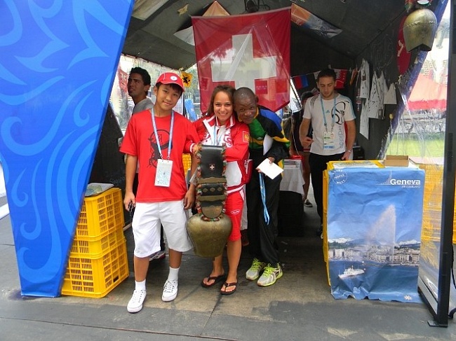 Екатерина Барсукова в швейцарской палатке в олимпийской деревне